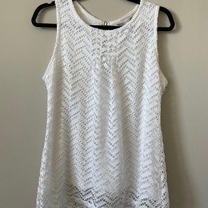 Banana Republic White Eyelet Tank